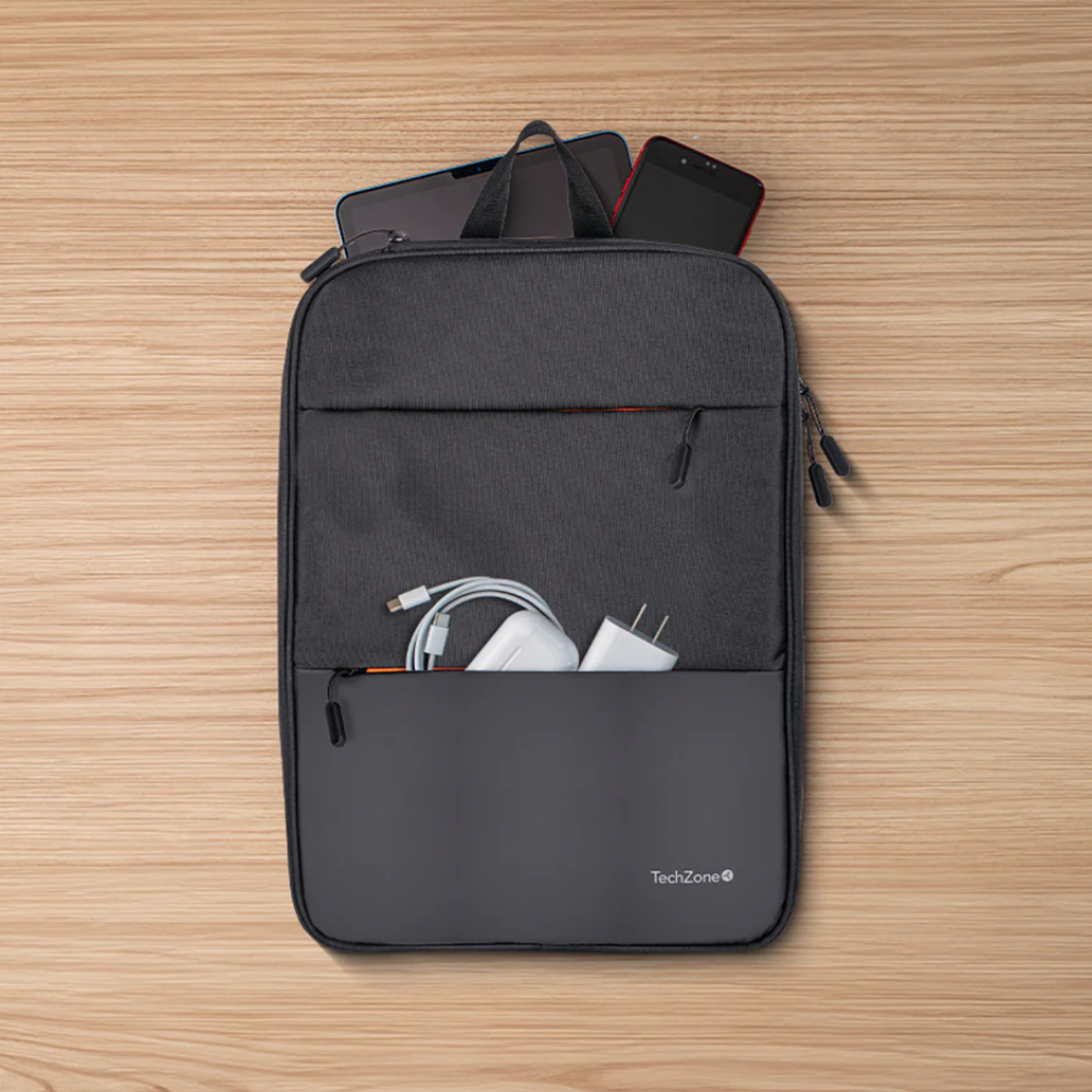 Mochila Backpack Tech Zone Negra Expandible TZLBP14 para Laptop de 16"