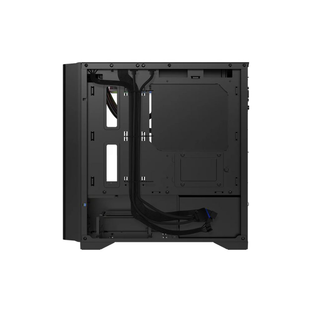 Gabinete Balam Rush Carbono Aircool 4000A Mini torre negro 3xVentiladores ARGB Micro ATX / Mini ITX sin fuente