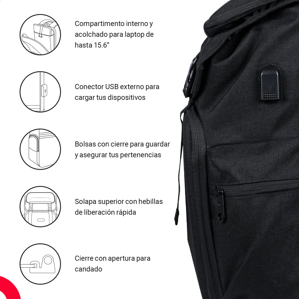Mochila Backpack Tech Zone Glory TZ21LBP13-A para Laptop de 15.6"