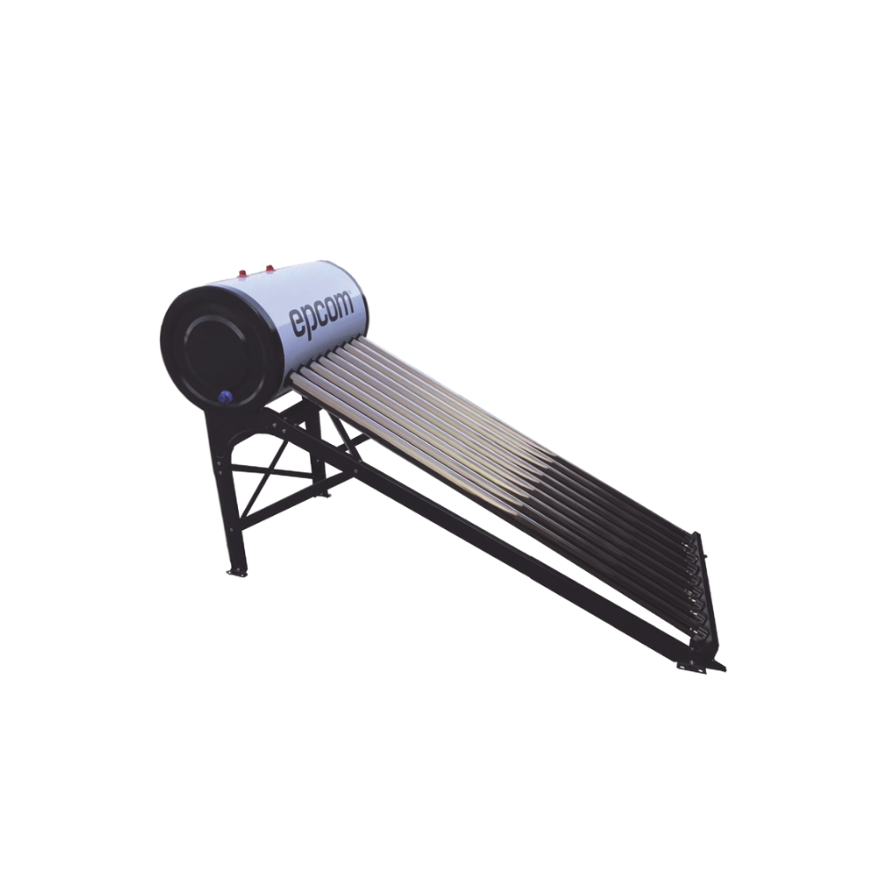 Bóiler Solar 90L, Baja Presión, 9 Tubos Vacío, Termotanque Inoxidable, Resistente a Granizo, Ánodo de Magnesio