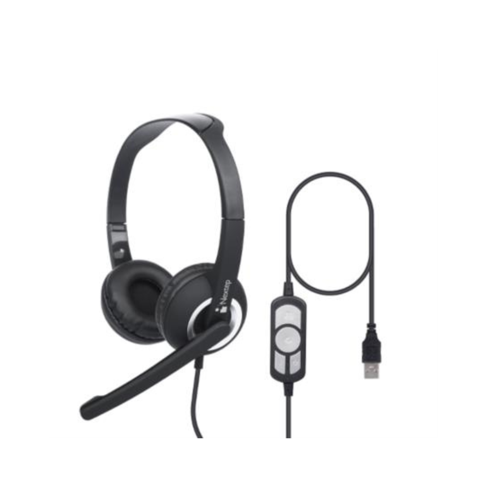 Audífonos Nextep NE-425 Con Micrófono USB Diadema Alámbrica Negro