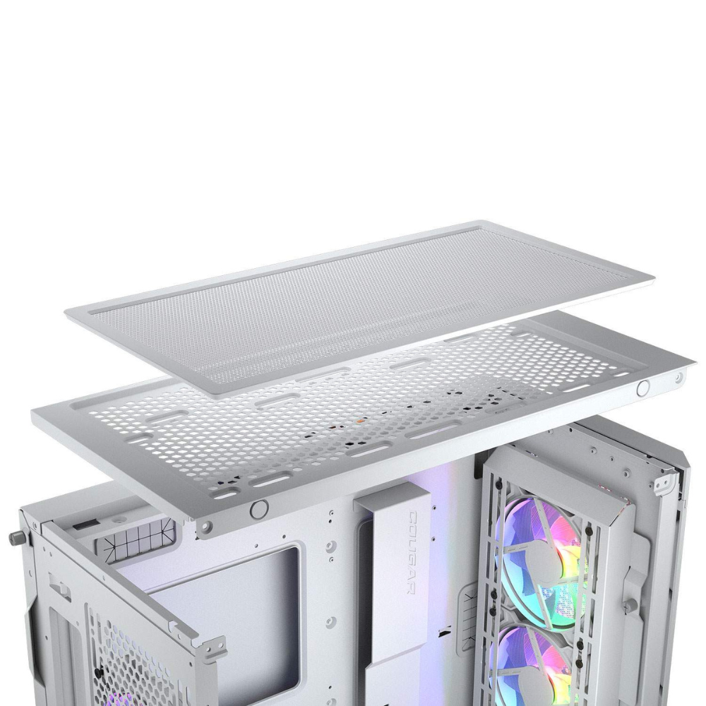 Gabinete Cougar DuoFace Pro Cristal Templado Blanco ARGB ATX 4 Ventiladores