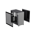 Gabinete Balam Rush Eris Special GM985 Gris Micro Torre Sin Fuente Con Cristal