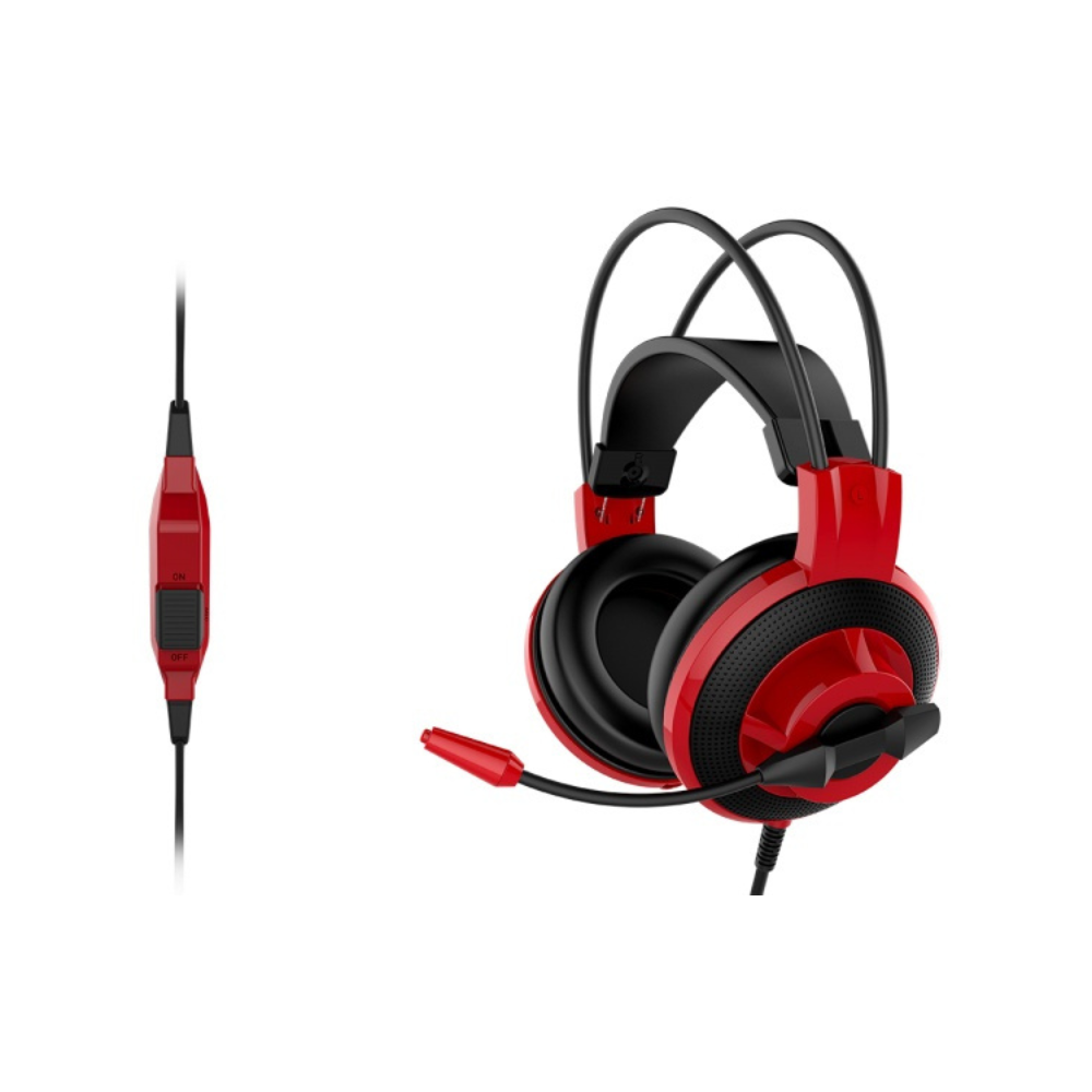 Audifonos MSI DS501 Gaming negro/rojo con microfono puerto 3.5mm
