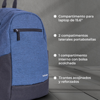 Mochila Backpack Tech Zone Azul TZLBP16 para Laptop de 15.6"