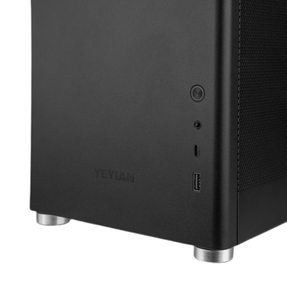Gabinete Yeyian Gamer Hussar Plus ATX, USB-C, Cristal Templado, Negro (YCM-ASHUS-01)