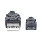 Cable USB 2.0 A - Micro B 3.0M Negro PVC Manhattan (325684)