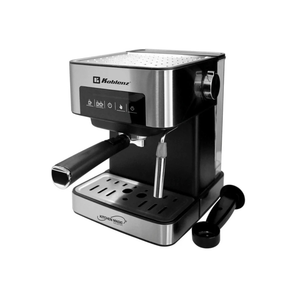Cafetera Espresso Koblenz CKM-750 EIN, 20 bares de presion, 2 tazas simultaneas, tanque de 1.6L, filtro lavable, 850W