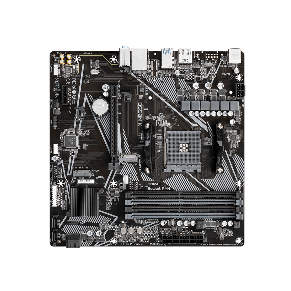 Tarjeta Madre Gigabyte B550M K Socket AM4 4xDDR4 1xHDMI / 1xDisplayPort Micro ATX