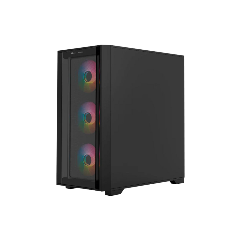 Gabinete Balam Rush Twin Mate 6000B Media torre negro cristal 4xVentiladores ARGB Mini ATX / Mico ATX sin fuente panel frontal intercambiable cristal/malla