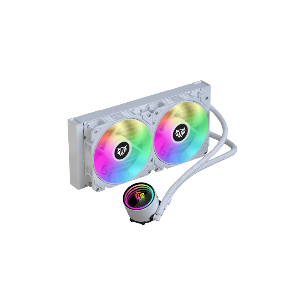 Enfriamiento Liquido Balam Rush Hydrox Pro HX20 Blanco para CPU 240mm 2xFan ARGB 4pines LGA 1700 AM5