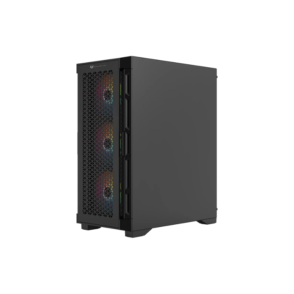 Gabinete Balam Rush Twin Mate 5000 Media Torre Negro Cristal 4 Ventiladores ARGB ATX Sin Fuente Panel Frontal Intercambiable Cristal / Malla