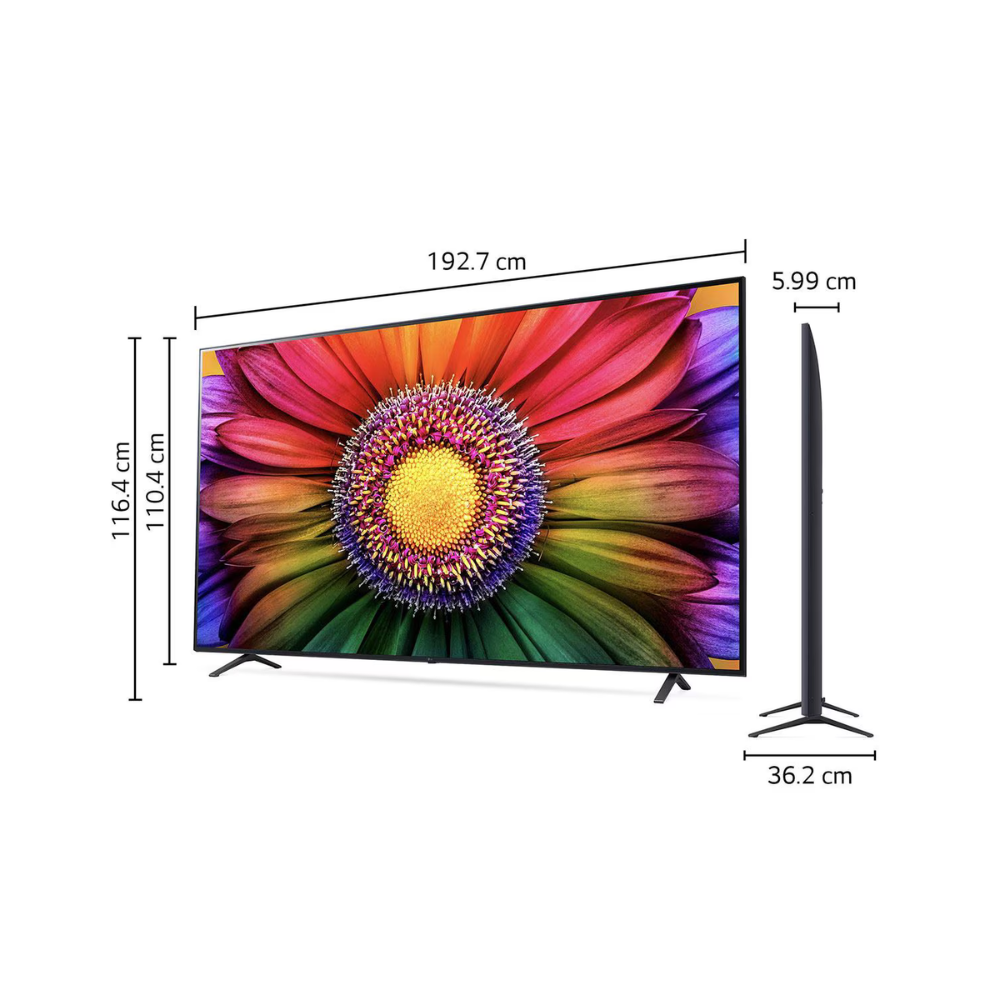 Televisión LED LG 86" Smart TV, UHD 3840 x 2160P, webOS, Active HDR, HDR10, 3 HDMI, 1 USB, Bluetooth 5.0, Compatible con Google Assistant, Alexa y AirPlay 2