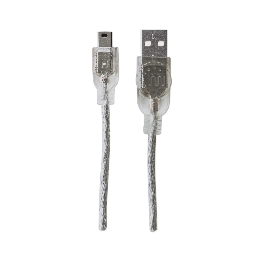 Cable USB V2.0 A a Mini B 1.8M Plata Manhattan (333412)