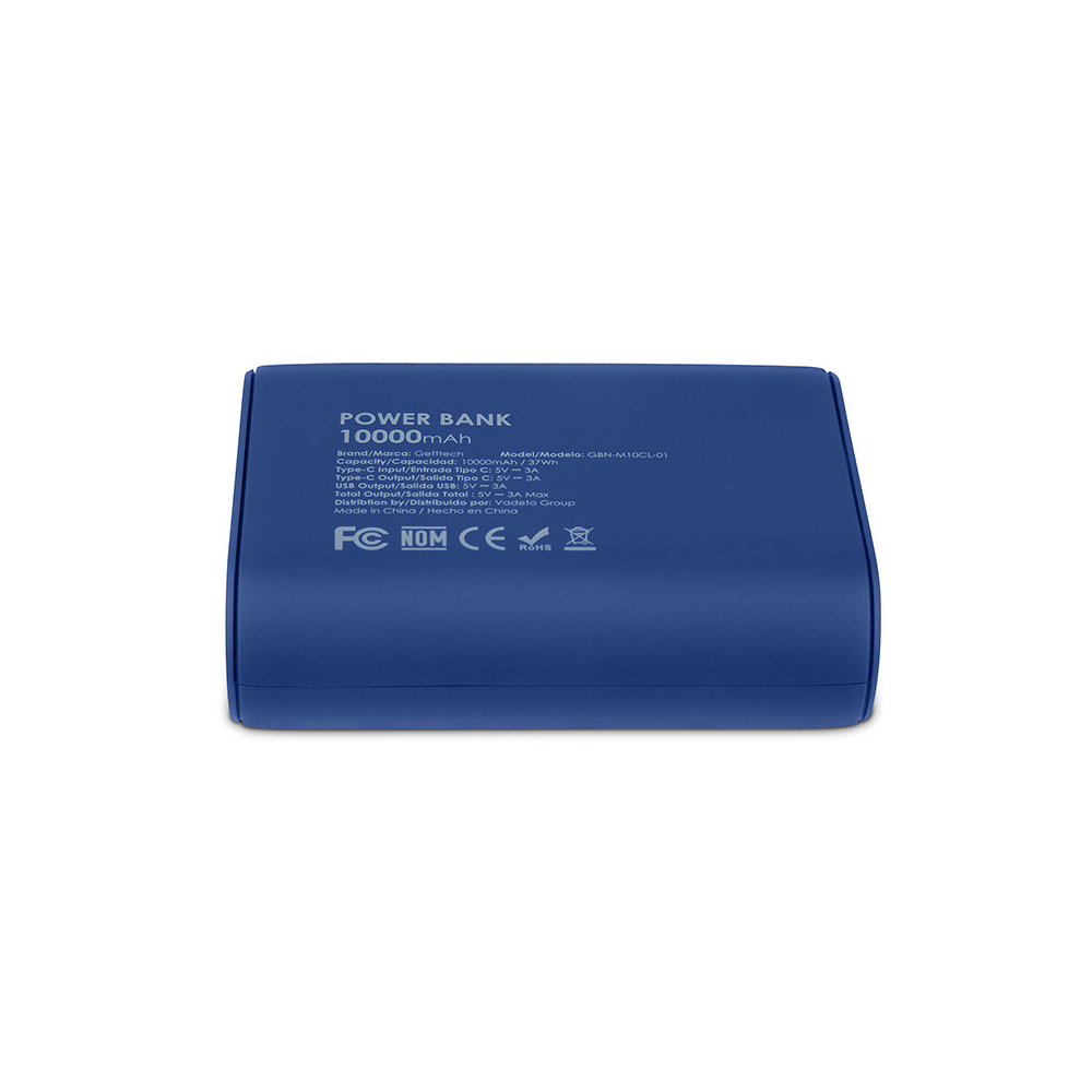 Power Bank GETTTECH GBN-M10CL-01 Azul con Display LED 10000 mAh