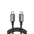 Cable USB C a USB C 2m 480Mbps Carga Rápida 60W QC 4.0 PD3.0 FPC AFC Aluminio Nylon Negro