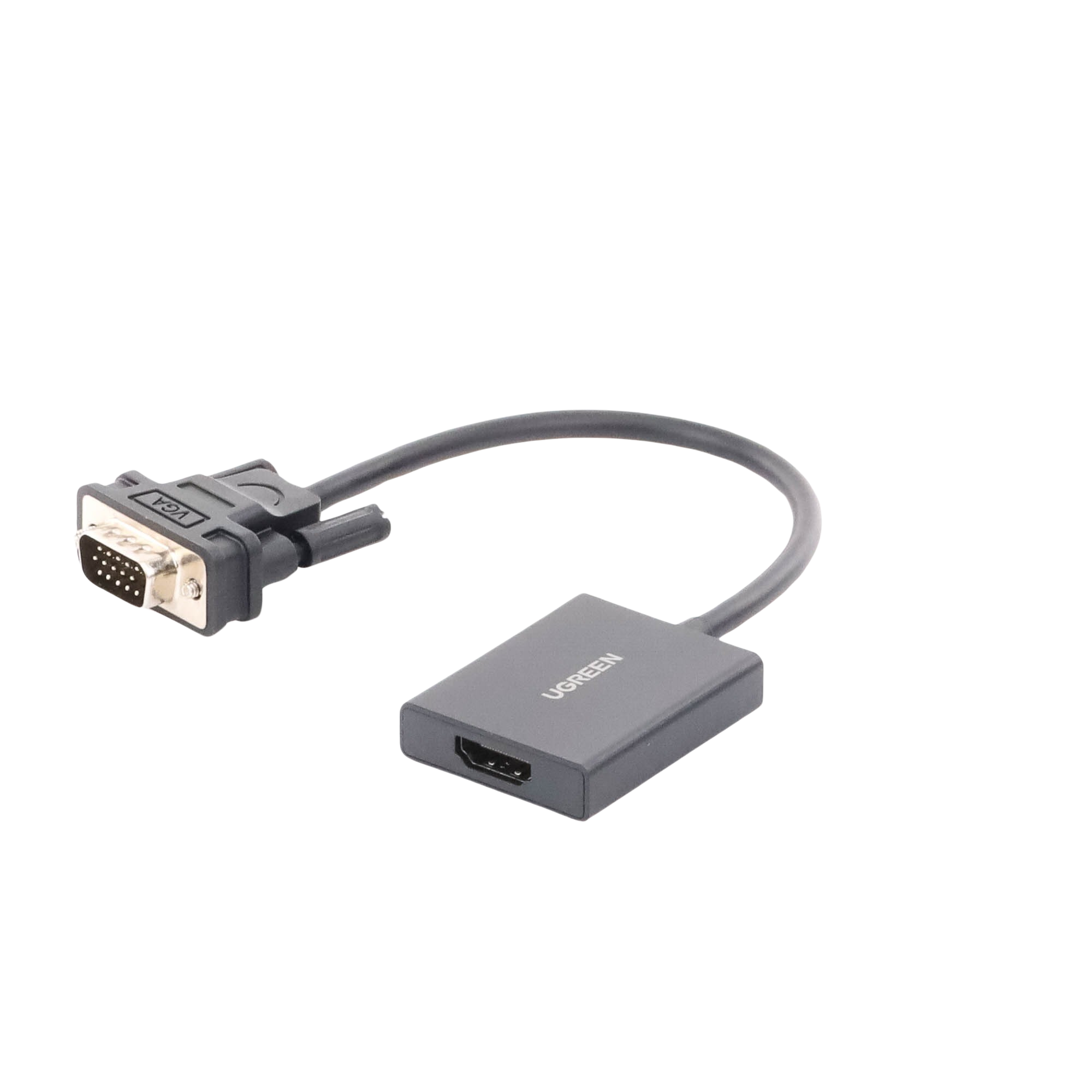 Adaptador VGA a HDMI 1080P60Hz Audio 3.5mm Plug and Play Sin Controlador Cable 15cm Incluye USB y Audio