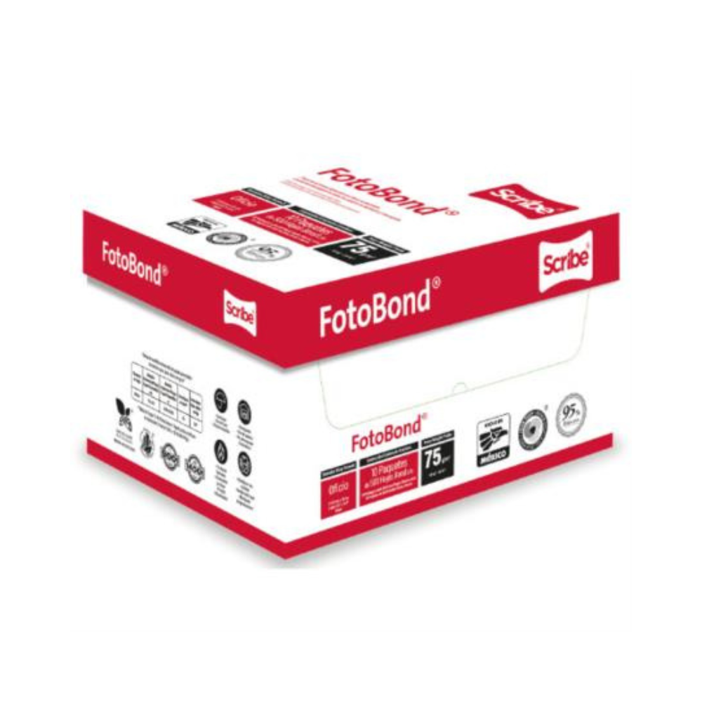 Papel Cortado Scribe Fotobond Carta 95% Blancura 75g C/5000