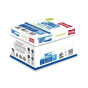 Papel Cortado Scribe Tree Free Carta 100% Reciclado 93% Blancura 75g C/5000