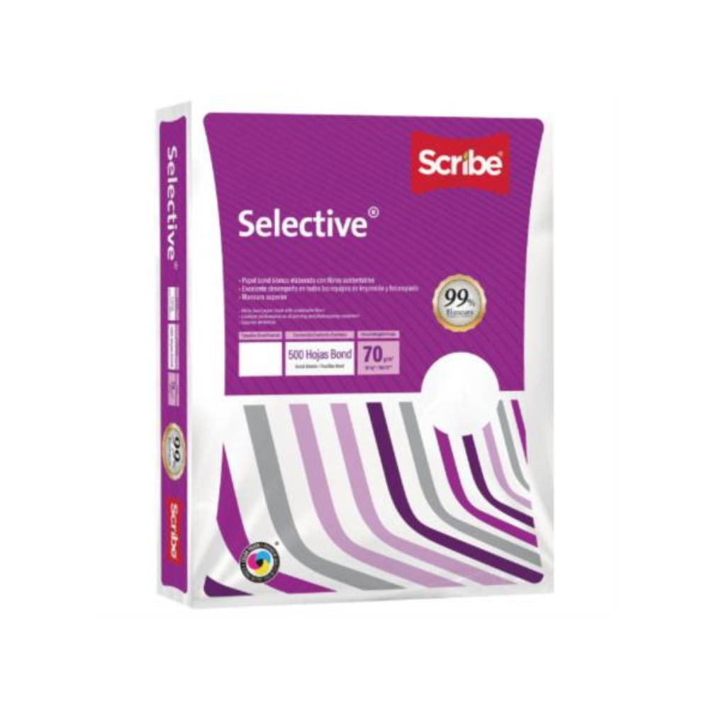 Papel Cortado Scribe Selective Oficio 99% Blancura 70g C/5000