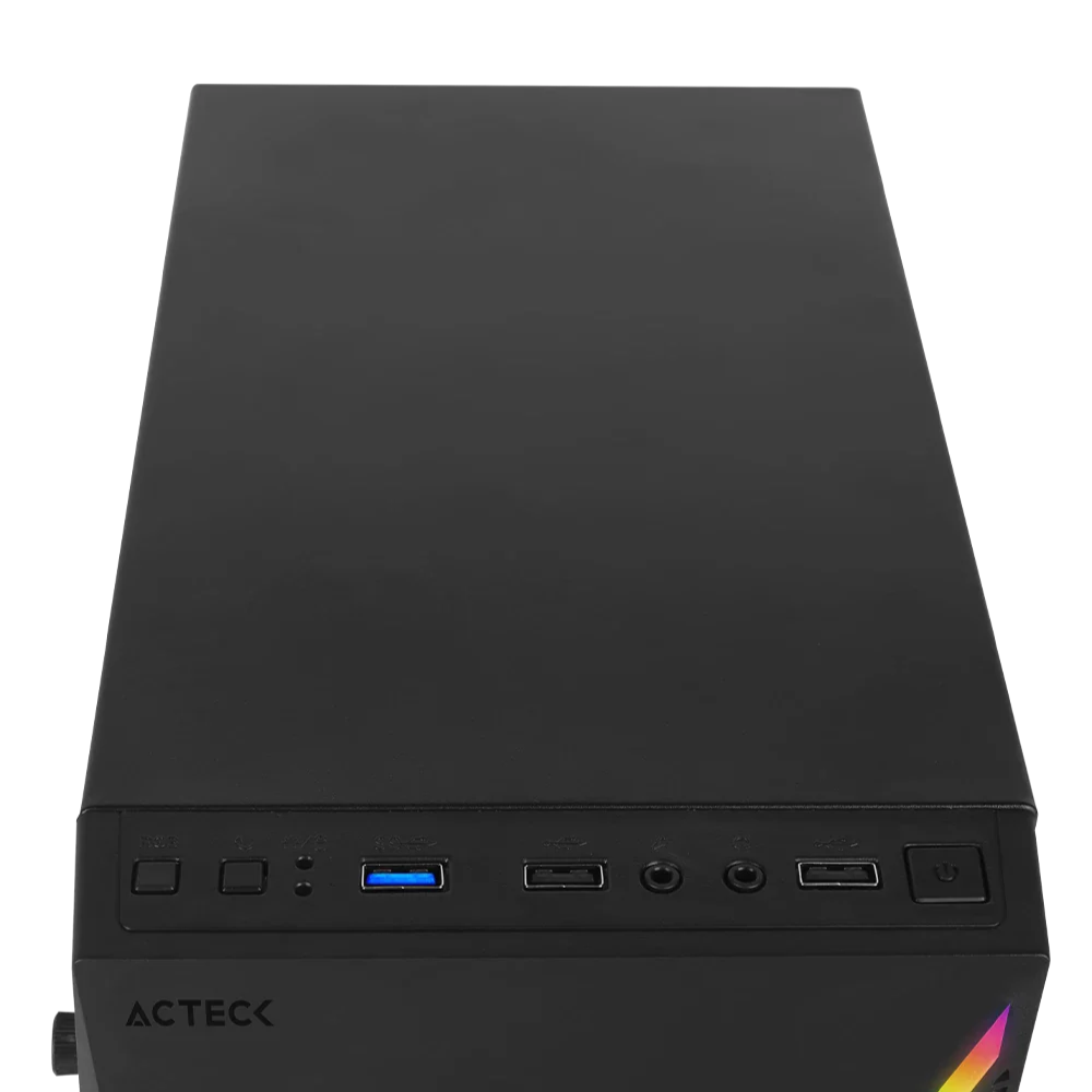 Gabinete Acteck Kioto Compact Micro Tower RGB USB 3.0 500W Acrílico — Modelo AC-933070