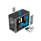 Gabinete Balam Rush Eris Jet GI985 Negro Micro Torre Sin Fuente Con Cristal