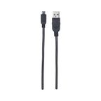 Cable USB 2.0 A - Micro B 3.0M Negro PVC Manhattan (325684)
