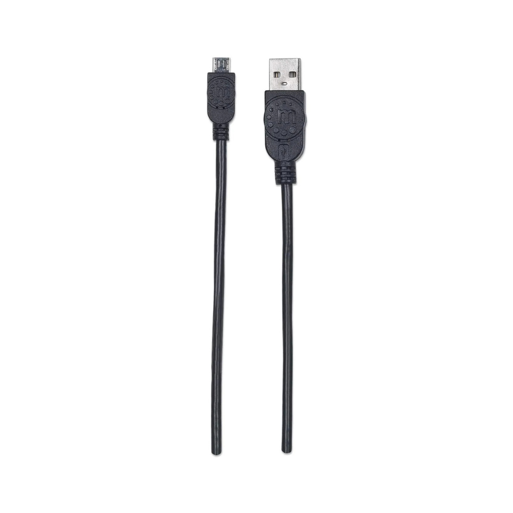 Cable USB 2.0 A - Micro B 3.0M Negro PVC Manhattan (325684)