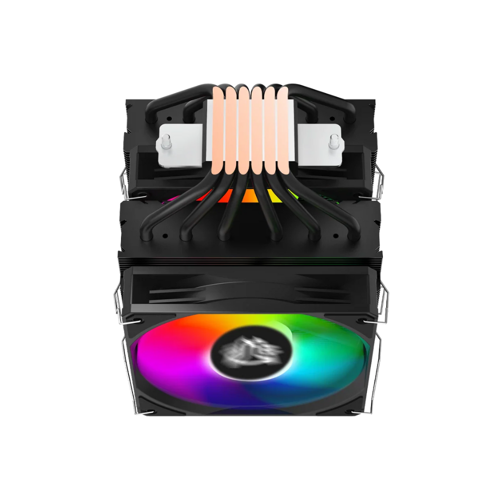 Enfriamiento de Aire Balam Rush Nitrox NX70 negro 6 Tubos de calor de cobre + 2 Vent Silencioso de 120 mm ARGB Torre de Calor en Aluminio