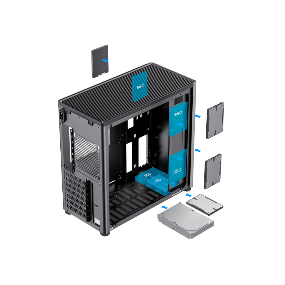 Gabinete Balam Rush Eris Special GM985 Gris Micro Torre Sin Fuente Con Cristal