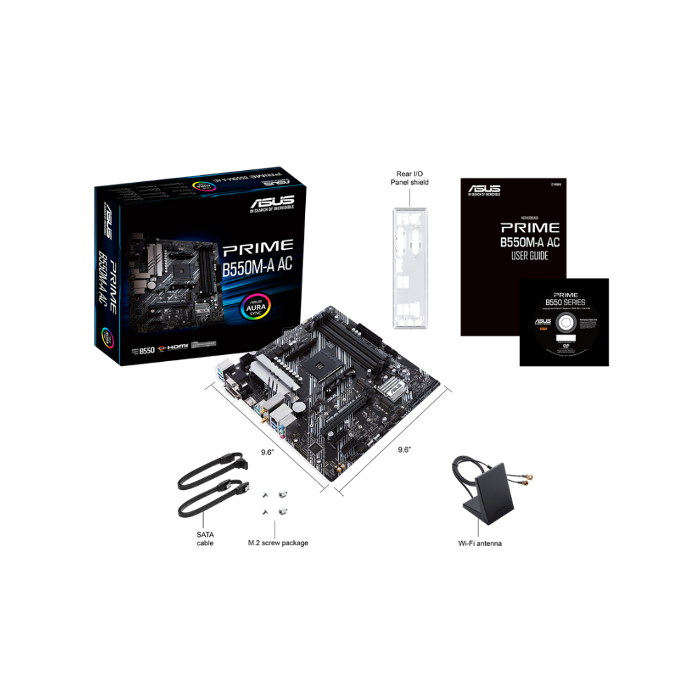 Tarjeta Madre ASUS Prime B550M-A AC Socket AM4 4xDDR4 HDMI / VGA / DVI ATX