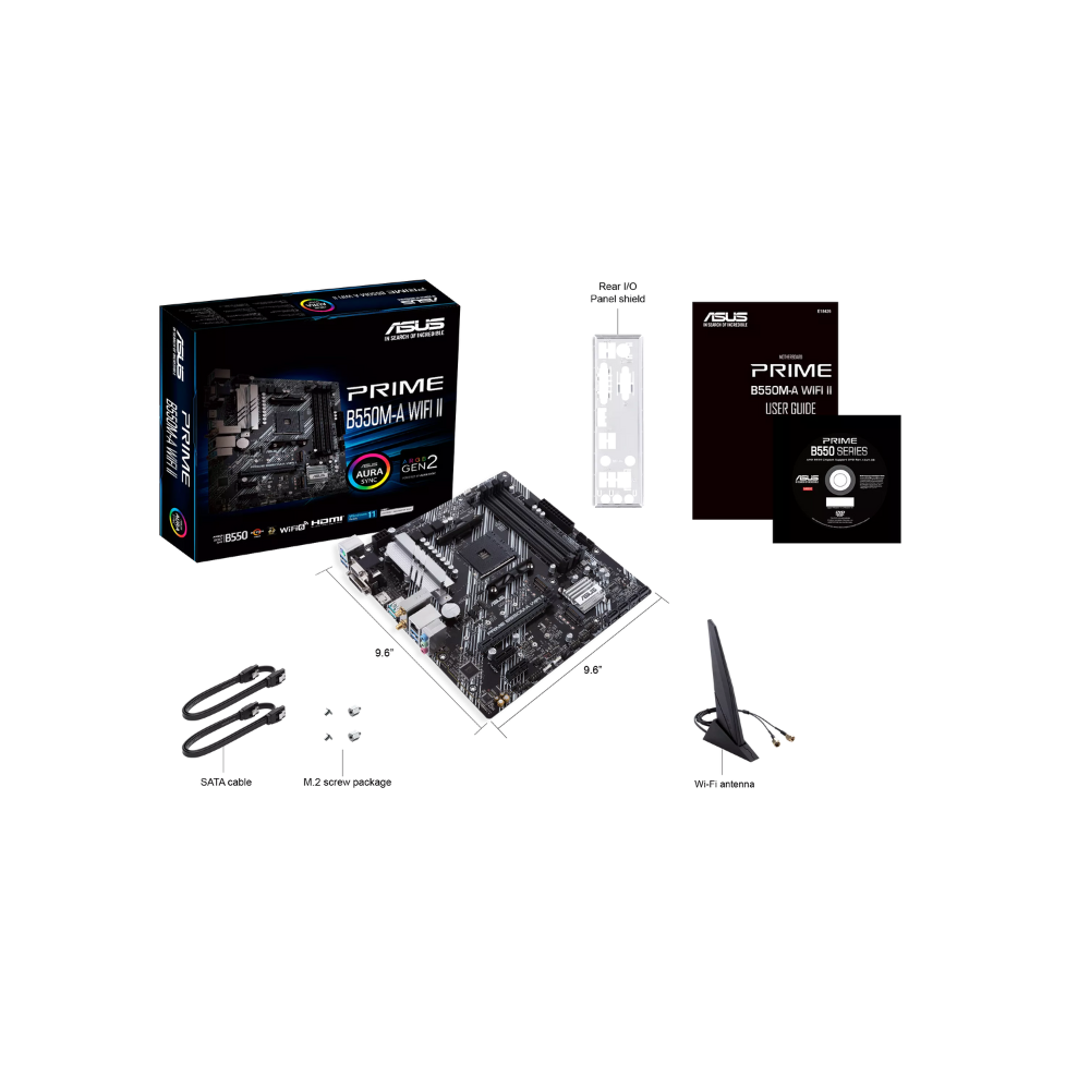 Tarjeta Madre ASUS Prime B550M-A WiFi II Socket AM4 4xDDR4 HDMI / VGA / DVI-D Micro ATX