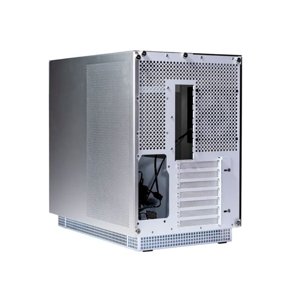 Gabinete gamer Naceb E-ATX de aluminio y cristal templado RGB 12x12 color Blanco