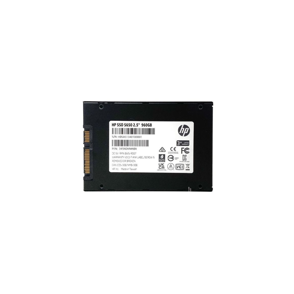 Unidad de Estado Sólido HP S650 de 960GB, 2.5" SATA III 3560/500