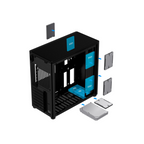 Gabinete Balam Rush Eris Jet GM985 Negro Micro Torre Sin Fuente Con Cristal