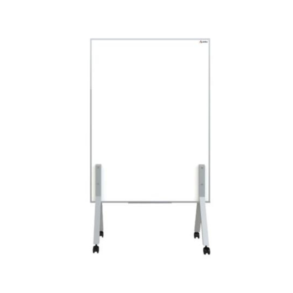 Pintarron Movil Alfra Lux Doble Superficie Metalico Tela Corcho 150X110Cm