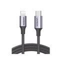 Cable USB C a Lightning 1m MFi Carga Rápida 60W 480Mbps Conector C94 iPhone iPad iPod Protección Aluminio Nylon Negro