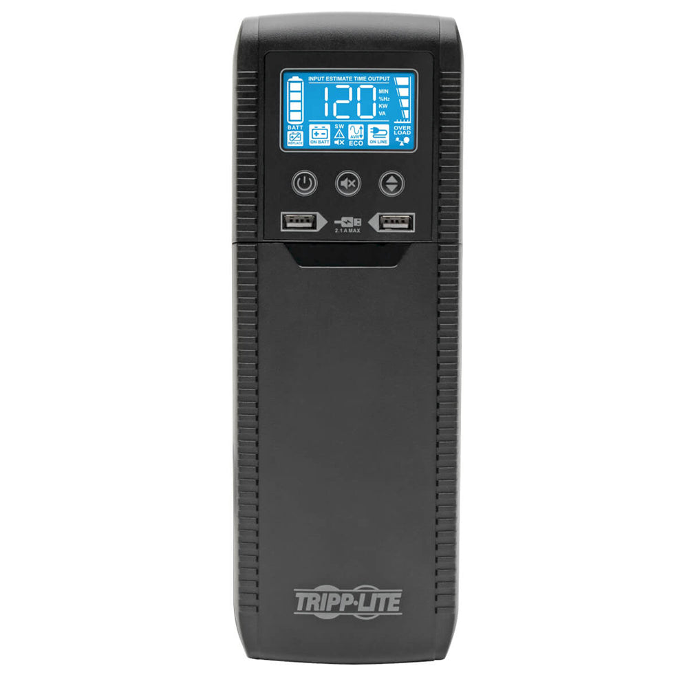 UPS interactivo TrippLite ECO1000LCD 1000VA/600W AVR 8 NEMA 5-15R (4 c/protección batería) 50Hz/60Hz Serie ECO Energy Star