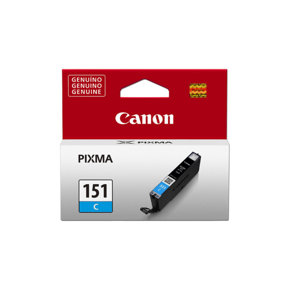 Tinta Canon CLI-151C 6529B001AA Cyan Para IP7210 / MG5410 / G5510 / G6410 / G7110 / MG6310 — Rendimiento 300 Páginas