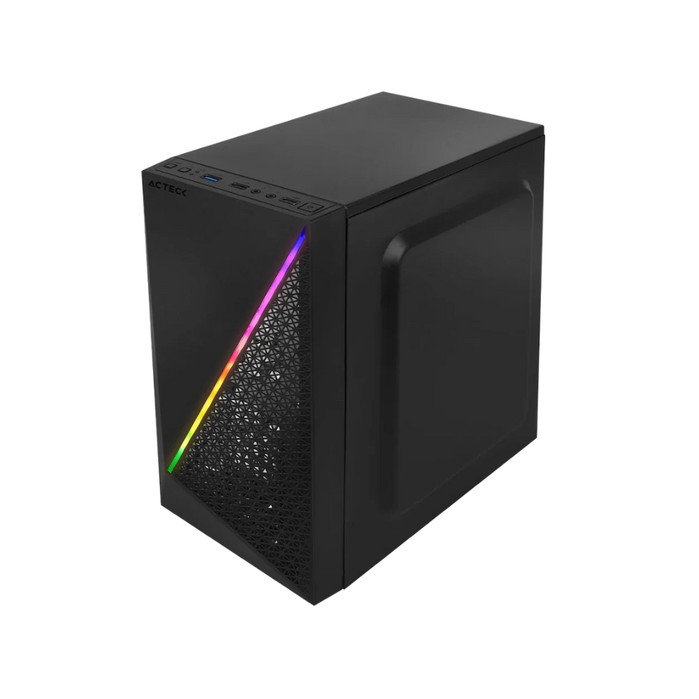 Gabinete Acteck Kioto Compact Micro Tower RGB USB 3.0 500W Acrílico — Modelo AC-933070