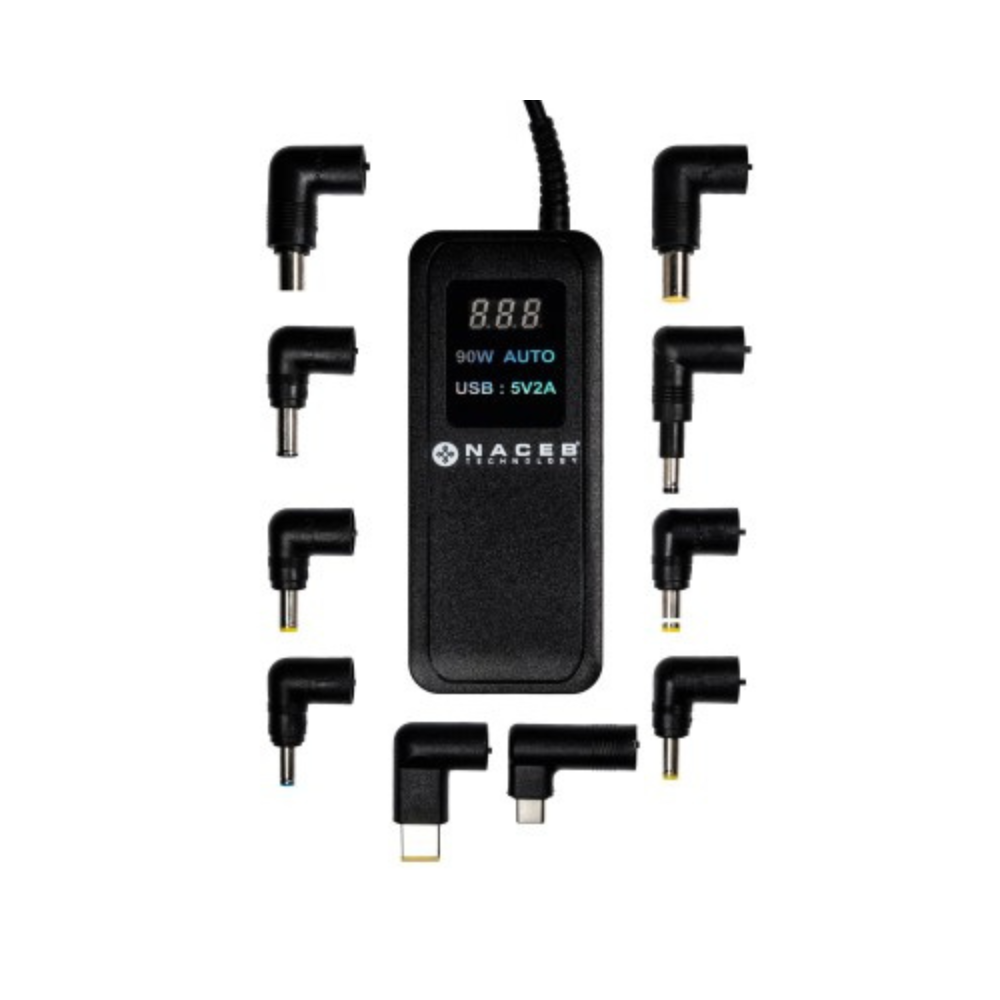 Adaptador de Corriente Universal Naceb Technology Negro