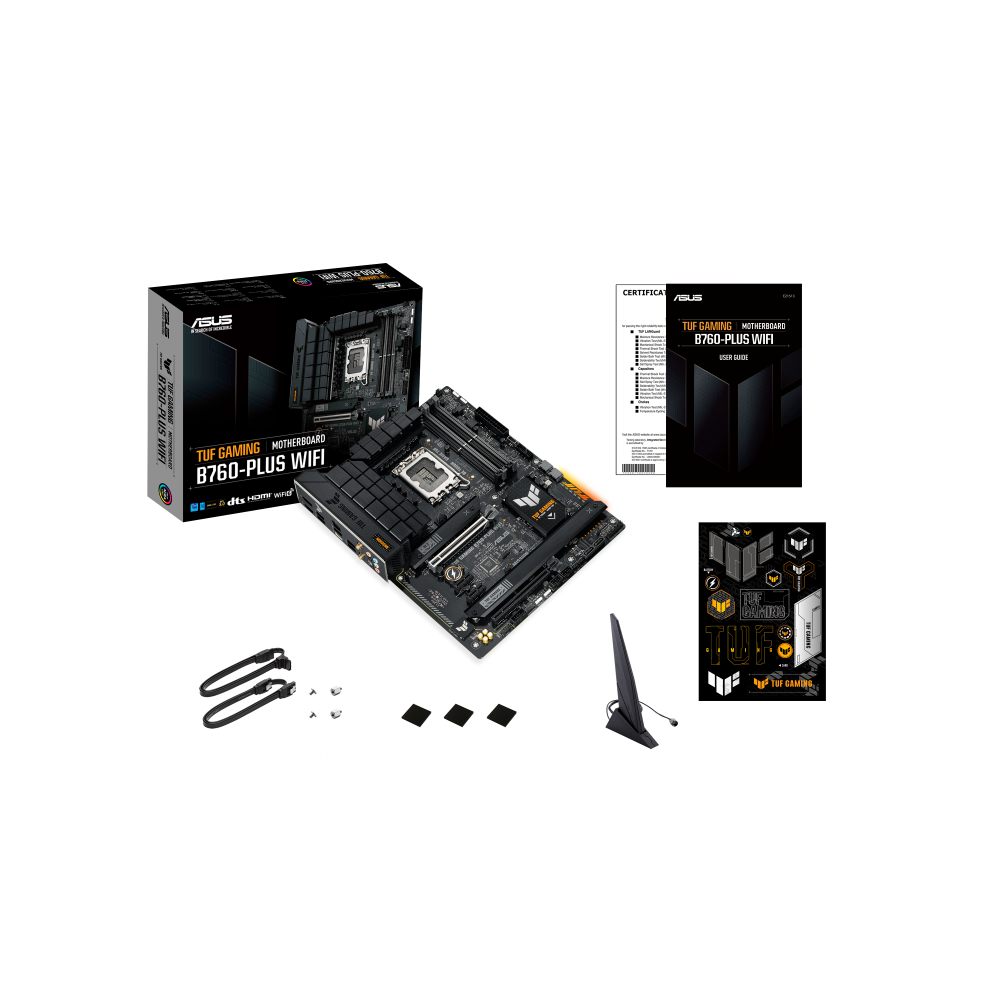 Tarjeta madre Asus TUF Gaming B760-PLUS Wifi socket 1700 Gen 12/13/14 4xDDR5 HDMI DP ATX