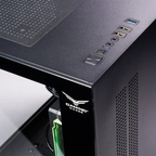 Gabinete Naceb gamer con ventana M-ATX con 3 Vnetiladores RGB color Negro