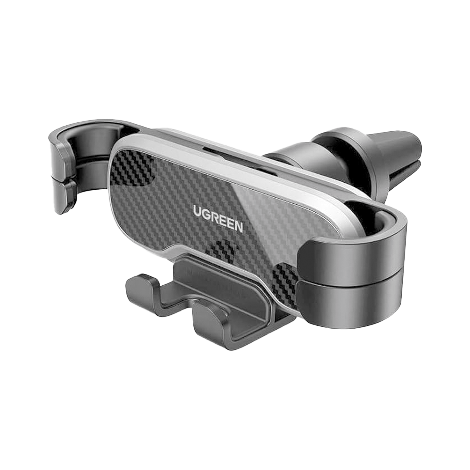 Soporte Teléfono Auto Ventilación Gravity Drive Rotación 360° Goma 5 Puntos Compacto Ajustable Estable Rejilla