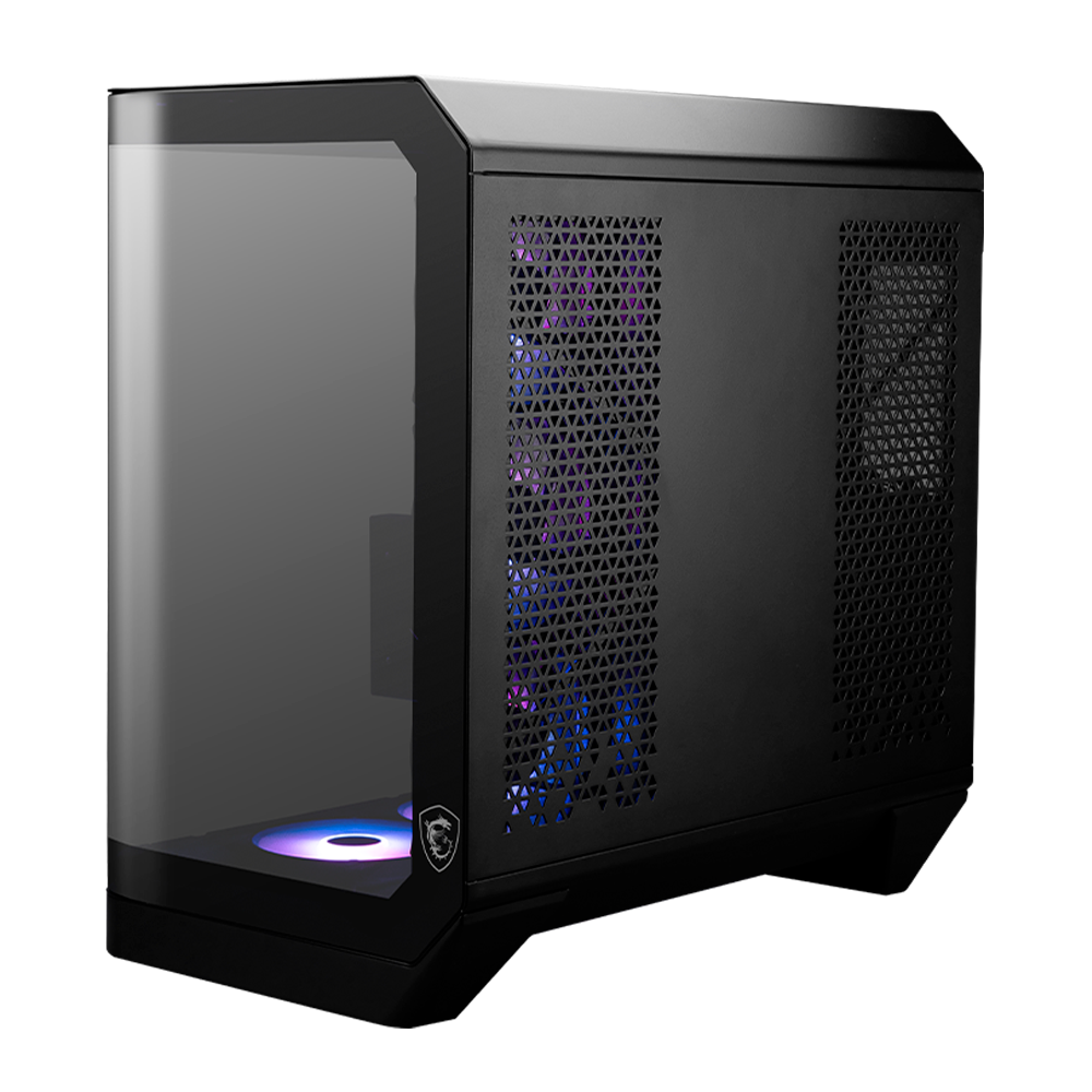 Gabinete MSI MAG PANO 120R PZ Negro Vidrio templado panoramico 4 Micro-ATX/Mini-ITX sin Fuente 1 Ventilador