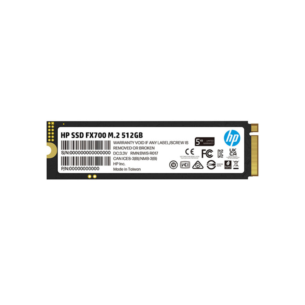 Unidad de Estado Solido HP FX700 de 512GB, M.2 PCIe 6300/3100