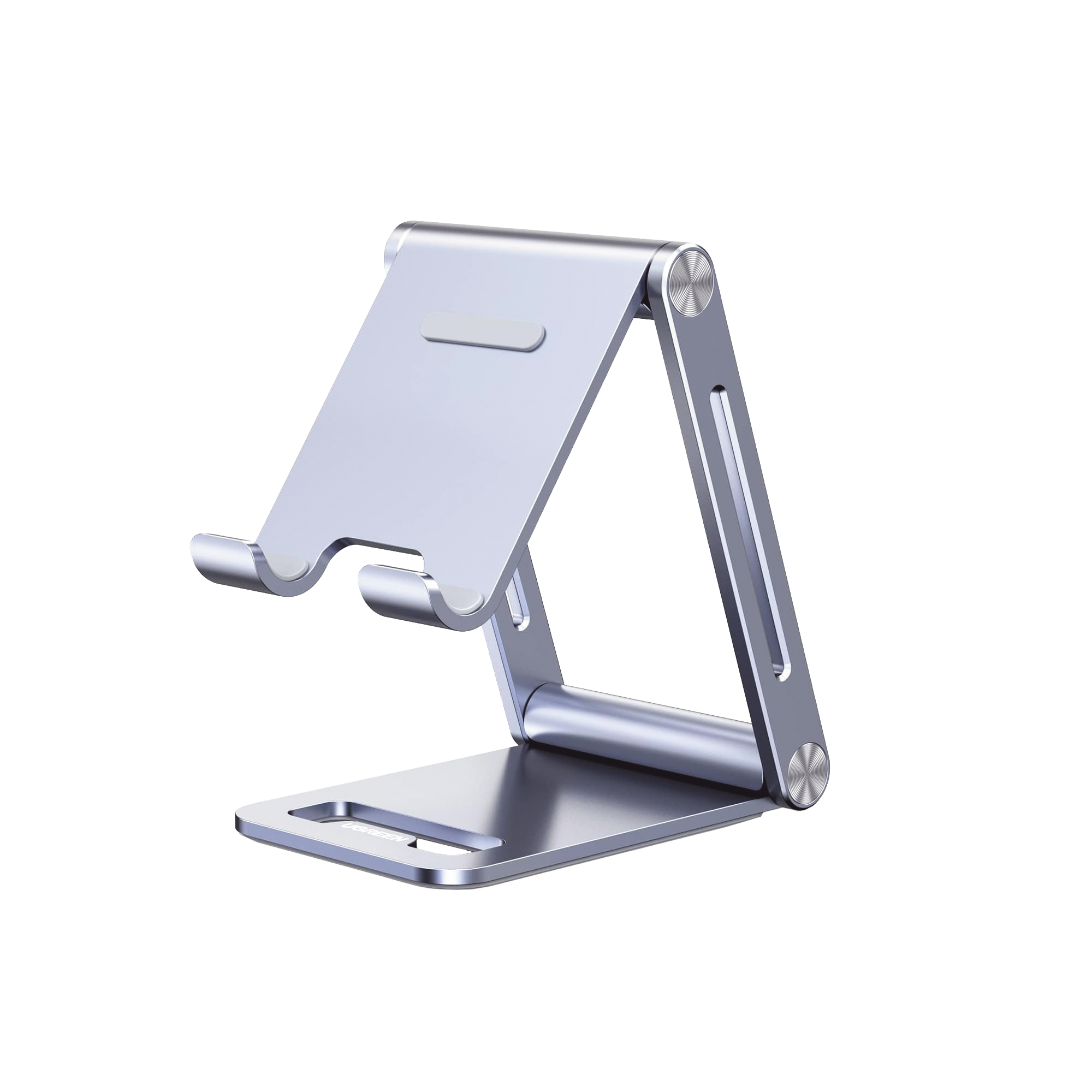 Soporte Teléfono Aluminio Ajustable Compatibilidad 4.7 a 7.9 Antideslizante Antiarañazos Plegable Azul