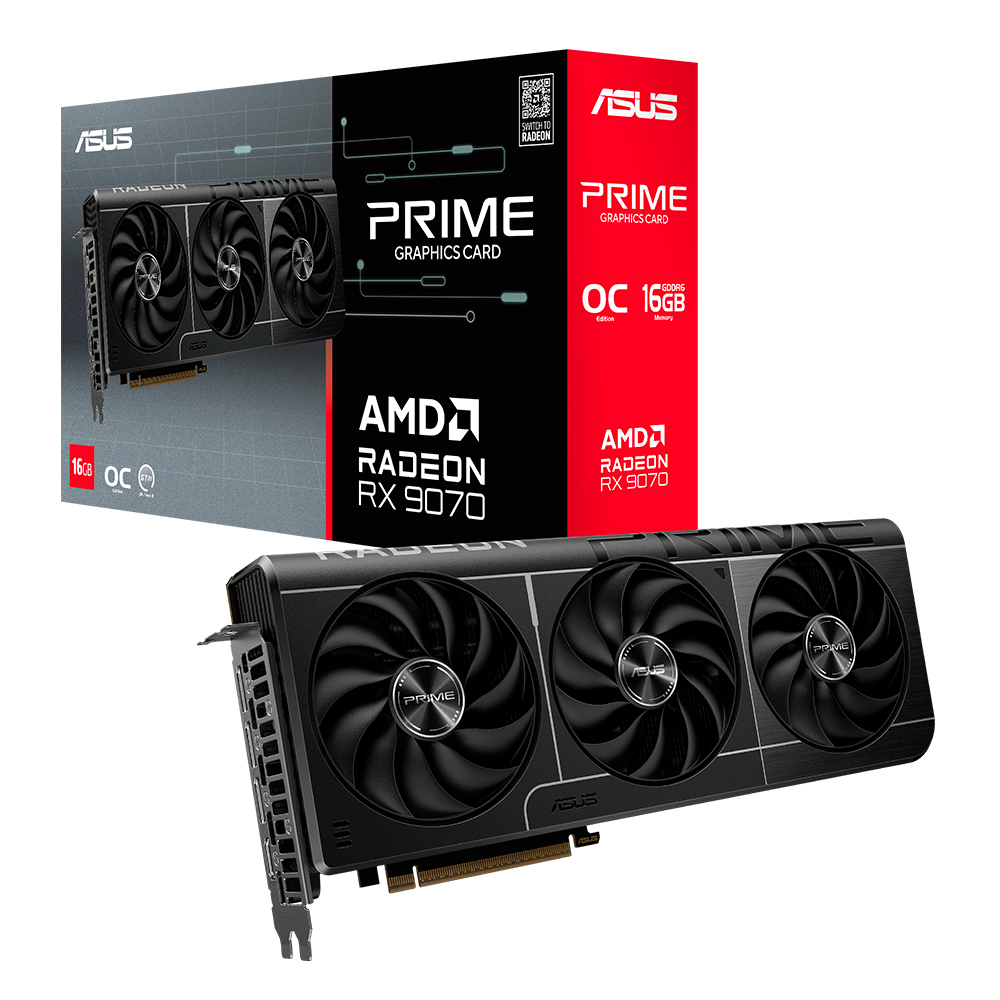 Tarjeta de video Asus 16GB RX9070 Prime GDDR6 1xHDMI 3xDP 3xFan PRIME-RX9070-O16G