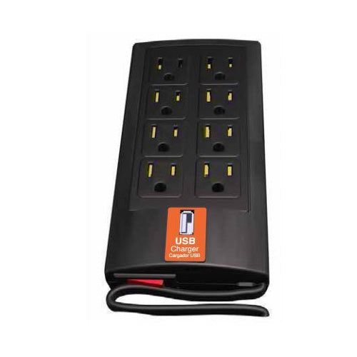 Supresor de Picos COMPLET BRC-1-005 700W 504 Joules 8 NEMA 5-15R 1x USB de carga