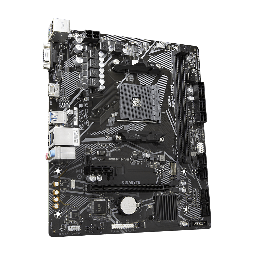 Tarjeta Madre Gigabyte AMD A520M K V2, Socket AM4, 2xDDR4, HDMI/VGA, Micro ATX